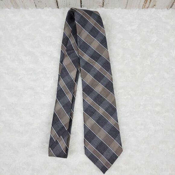 Michael Michael Kors Striped Tie Gray Brown - Picture 2 of 6